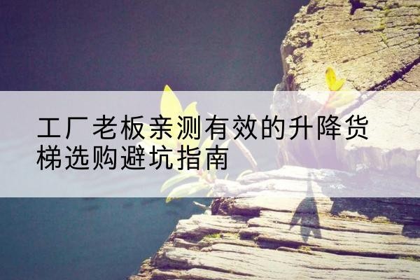 青河升降货梯怎么选-工厂老板亲测有效的升降货梯选购避坑指南