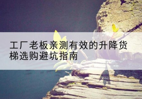 青河升降货梯怎么选-工厂老板亲测有效的升降货梯选购避坑指南